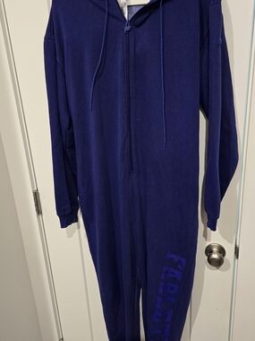 Fabletics Blue Full-Zip Hoodie Onesie